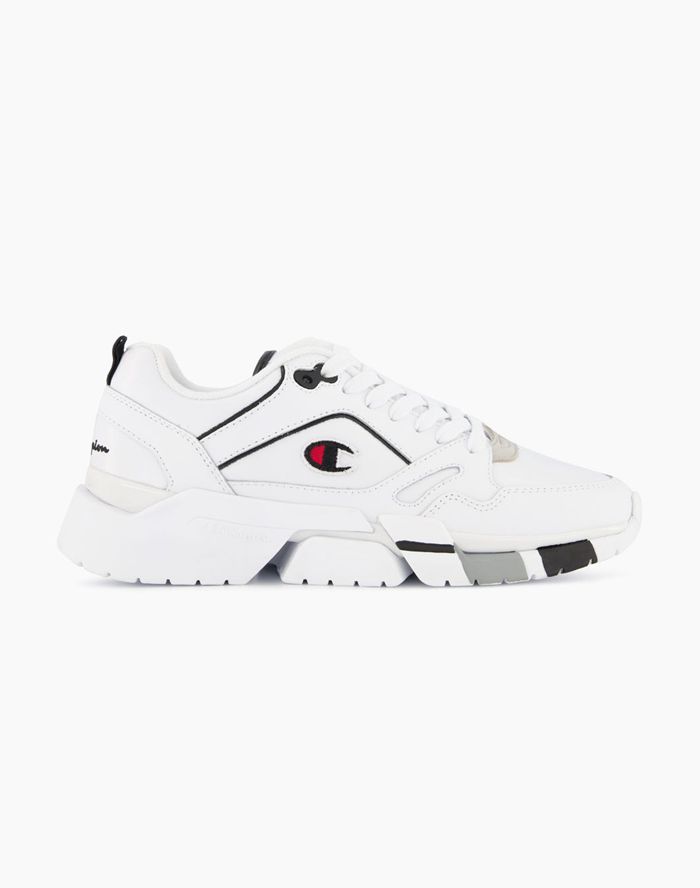 Champion Womens Sneakers NZ - Lander Leather White ( 6741-GBNSE )